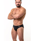 Плавки мужские ACTIX Copacabana черные [серия PRO] бриф с широкой резинкой