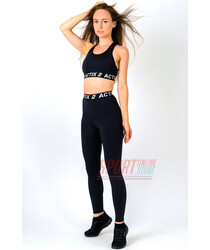 Спортивні Лосини жіночі Actix Athletic Legg Black, класичні з високою посадкою, чорні