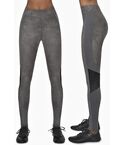 Женские спортивные леггинсы Bas Black Flint graphite, серые, утепленные, высокая посадка с сеткой