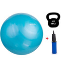 Фитбол (мяч для фитнеса) Spokey Fitball MOD (920940), с насосом, 55 см, голубой