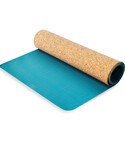 Коврик для йоги Spokey Savasana 926522, пробковый, бирюзовый