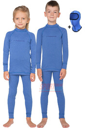 Детский термокостюм (комплект термобелья) Rough Radical Snowman теплое с балаклавой, голубой
