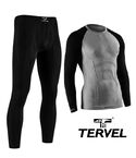 Комплект спортивного мужского термобелья Tervel Comfortline бесшовное, зональное, серый+чёрный