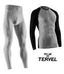 Комплект спортивного чоловічого термобілизни Tervel Comfortline безшовне, зональне, сірий+сірий