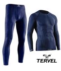 Термокостюм спортивный мужской (комплект термобелья) Tervel Comfortline бесшовное, зональное, синий