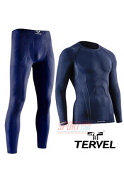 Термокостюм спортивный мужской (комплект термобелья) Tervel Comfortline бесшовное, зональное, синий