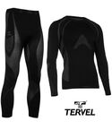 Комплект спортивної чоловічої термобілизни Tervel Optiline безшовний, зональний, чорний Комплект спортивної чоловічої термобілизни Tervel Optiline безшовний, зональний, чорний