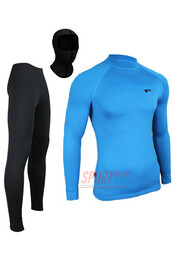 Фото 4 Спортивный комплект термобелья Radical Acres тёплый мужской с балаклавой, голубой с чёрным