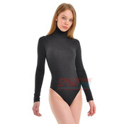 Термо боди-гольф Kifa Wool Comfort с шерстью, черный графит с рукавами