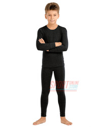 Термобілизна дитяча легка для хлопчика Kifa Wool Comfort, комплект, чорний, повсякденний з шерстю