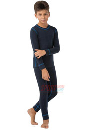 Термобельё повседневное детское комплект для мальчиков Kifa Wool Comfort тёмно синий