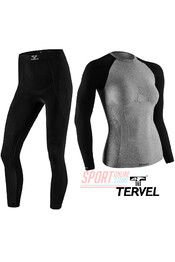 Термобельё спортивное женское Tervel Comfortline комплект, бесшовное зональное, серый с черным Термобельё спортивное женское Tervel Comfortline комплект, бесшовное зональное, серый с черным