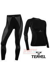 Термобельё спортивное женское Tervel Optiline комплект, бесшовное зональное, чёрный Термобельё спортивное женское Tervel Optiline комплект, бесшовное зональное, чёрный
