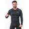 Фото 2 Термокофта (лонгслів) чоловіча спортивна легка вологовідвідна ACTIX Energy Dry PRO, чорна (графіт), сірий шов