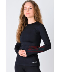 Термокофта (лонгслів) жіноча тепла ACTIX Promenade, чорна, утеплена мікрофлісом Термокофта (лонгслів) жіноча тепла ACTIX Promenade, чорна, утеплена мікрофлісом