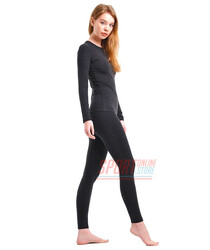 Термобілизна жіноча термокостюм Kifa Wool Comfort з вовною, чорний (графіт)
