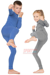 Фото 5 Детский термокостюм (комплект термобелья) Rough Radical Snowman теплое с балаклавой, голубой