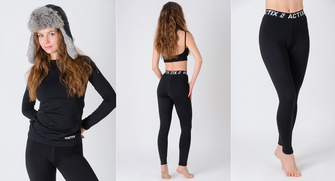 Термобельё Женское Термокостюм Женский Черній Зимний Украина ACTIX